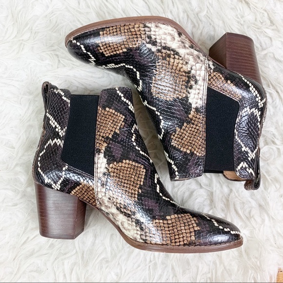 MADEWELL Regan Python Snakeskin Leather Slip On Ankle Booties US 7.5 - Picture 4 of 11
